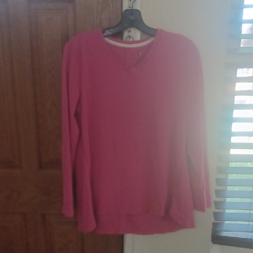 Isaac Mizrahi Pink Long Sleeve Blouse